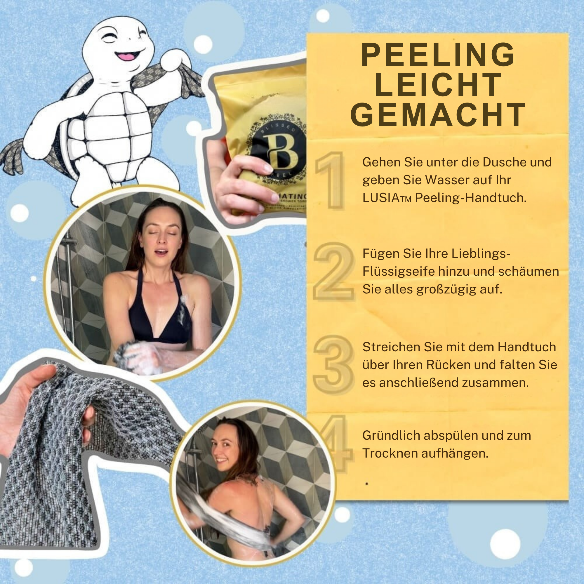1+1 GRATIS | Luisa Peelingtuch – Antibakterielle Tiefenreinigung für seidig glatte Haut