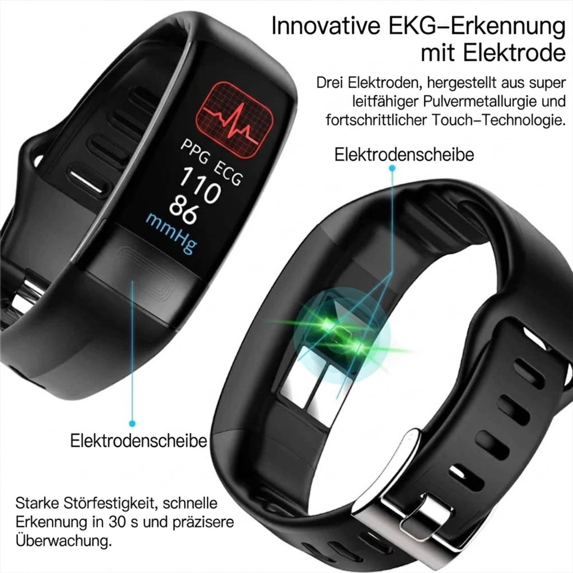 VitalBand – Smartwatch | Blutdruck- und EKG-Überwachung | Herzfrequenzmessung