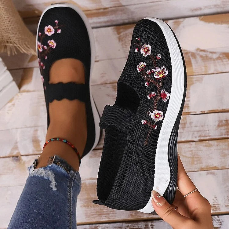 Damen Freizeit Atmungsaktive Slip-On Orthopädische Walkingsneaker