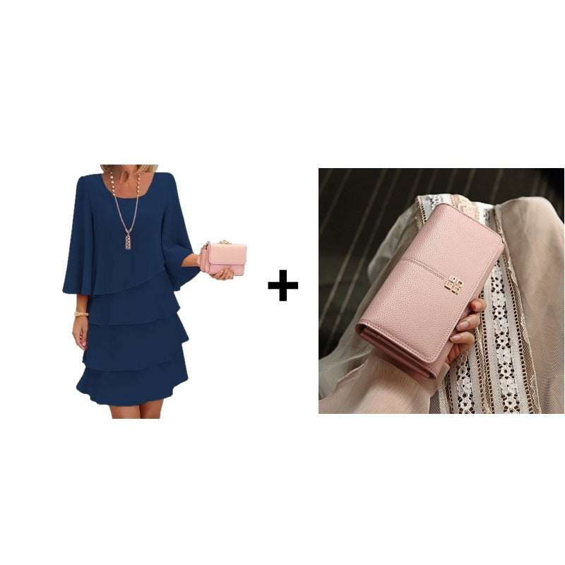 Lunara - Elegantes Rüschenkleid mit Volants & eckigem Ausschnitt [50% RABATT]