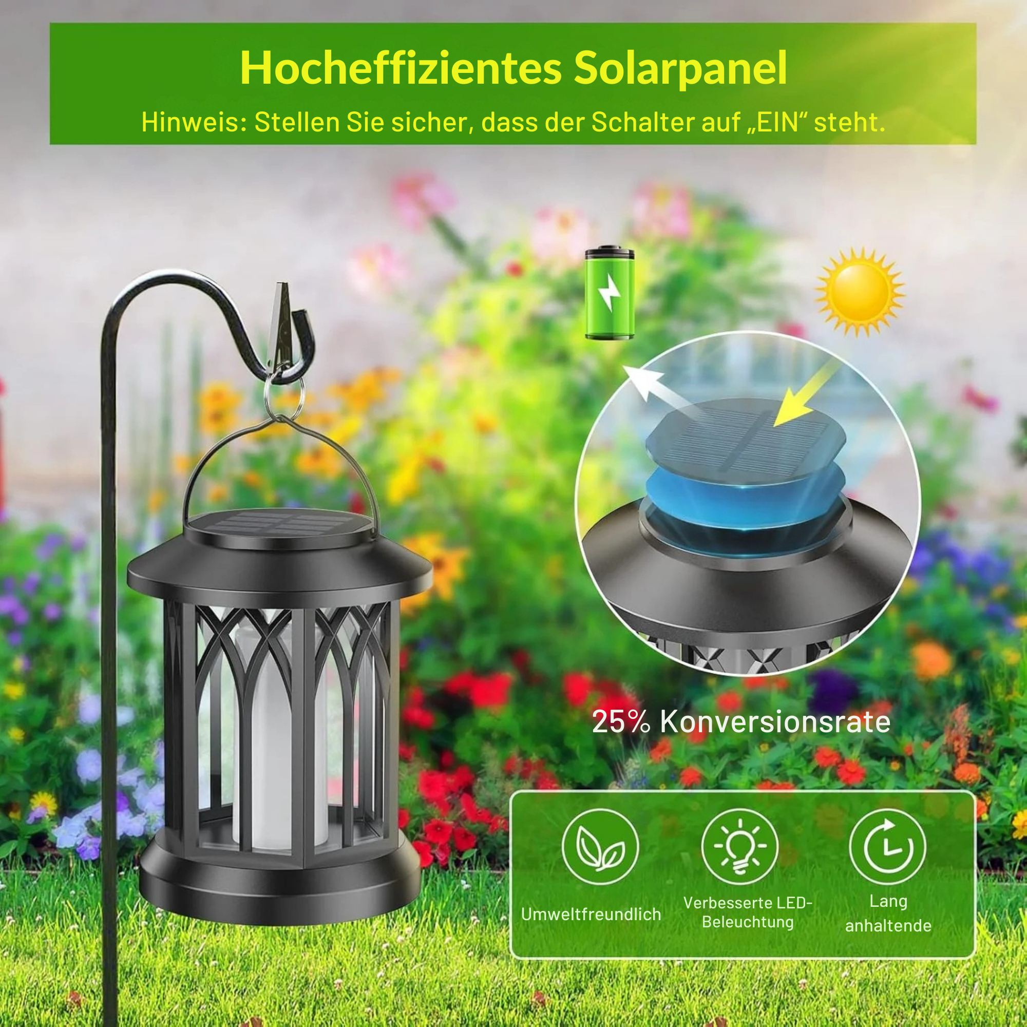 LaternenLeuchten™ / Flammenlaterne für gemütliche Abende im Freien