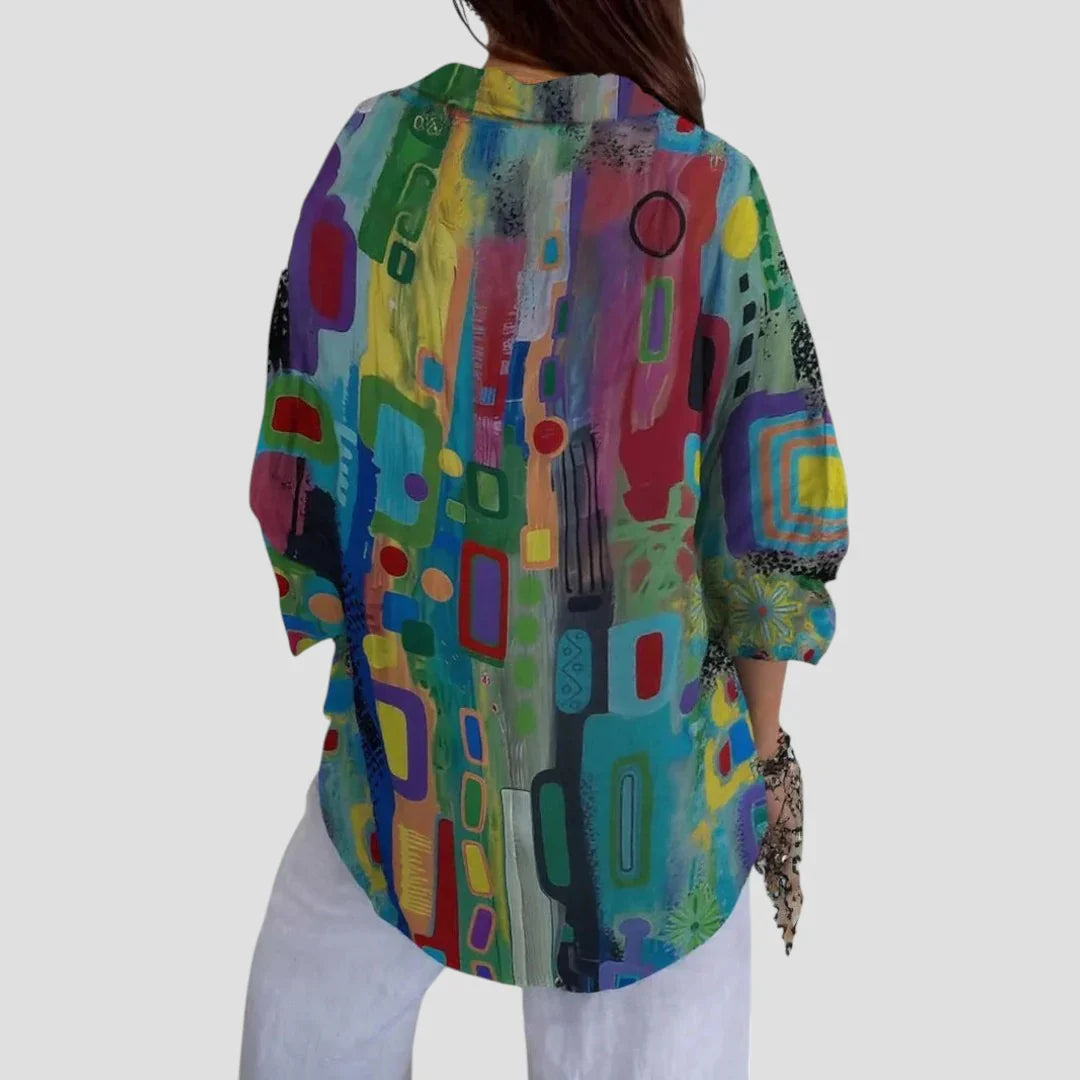 Marion™ / Elegante Bluse mit Geometrischem Muster
