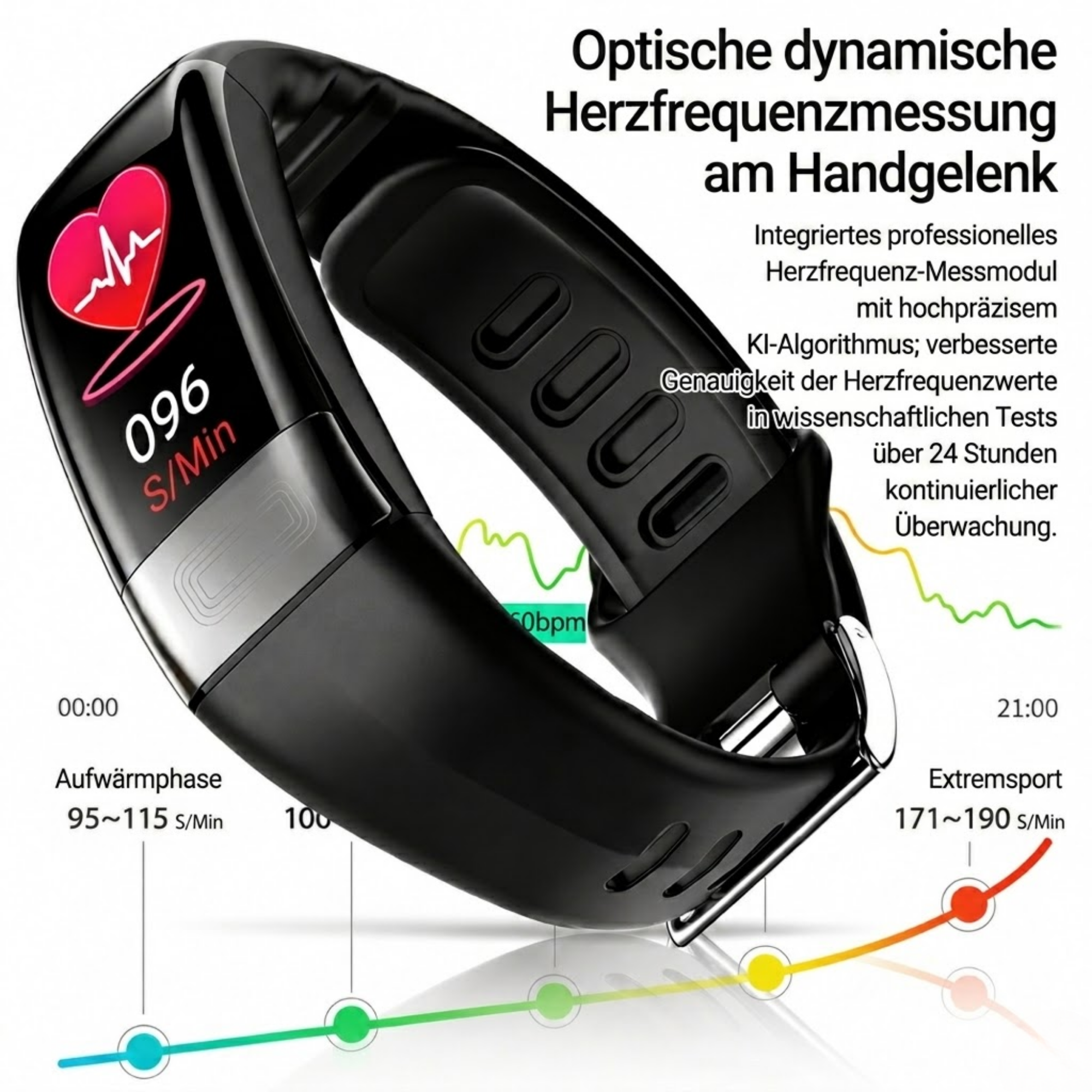 Smartwatch | Gesundheitsmessung | EKG, Blutdruck & Schlaftracking | SmartEdge