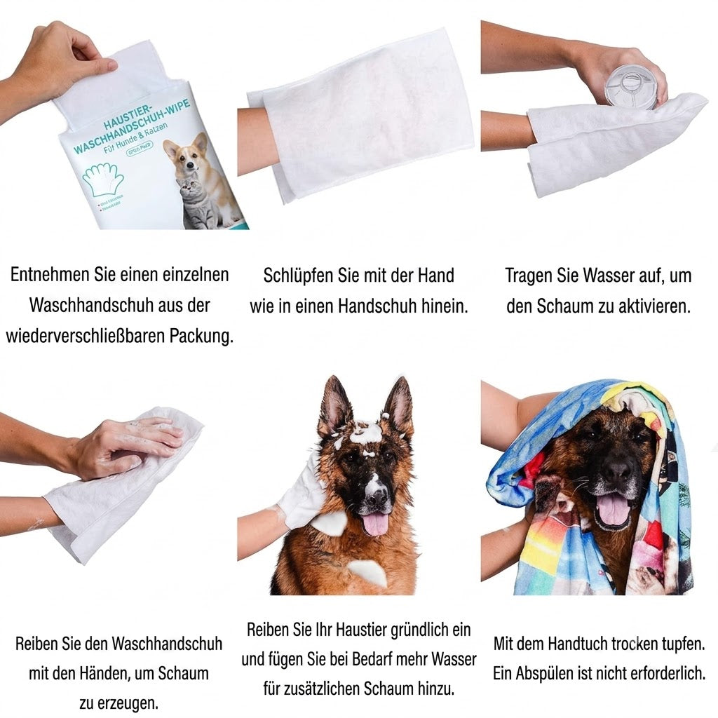 PfotenFrisch – Hundebadehandschuhe ohne Ausspülen