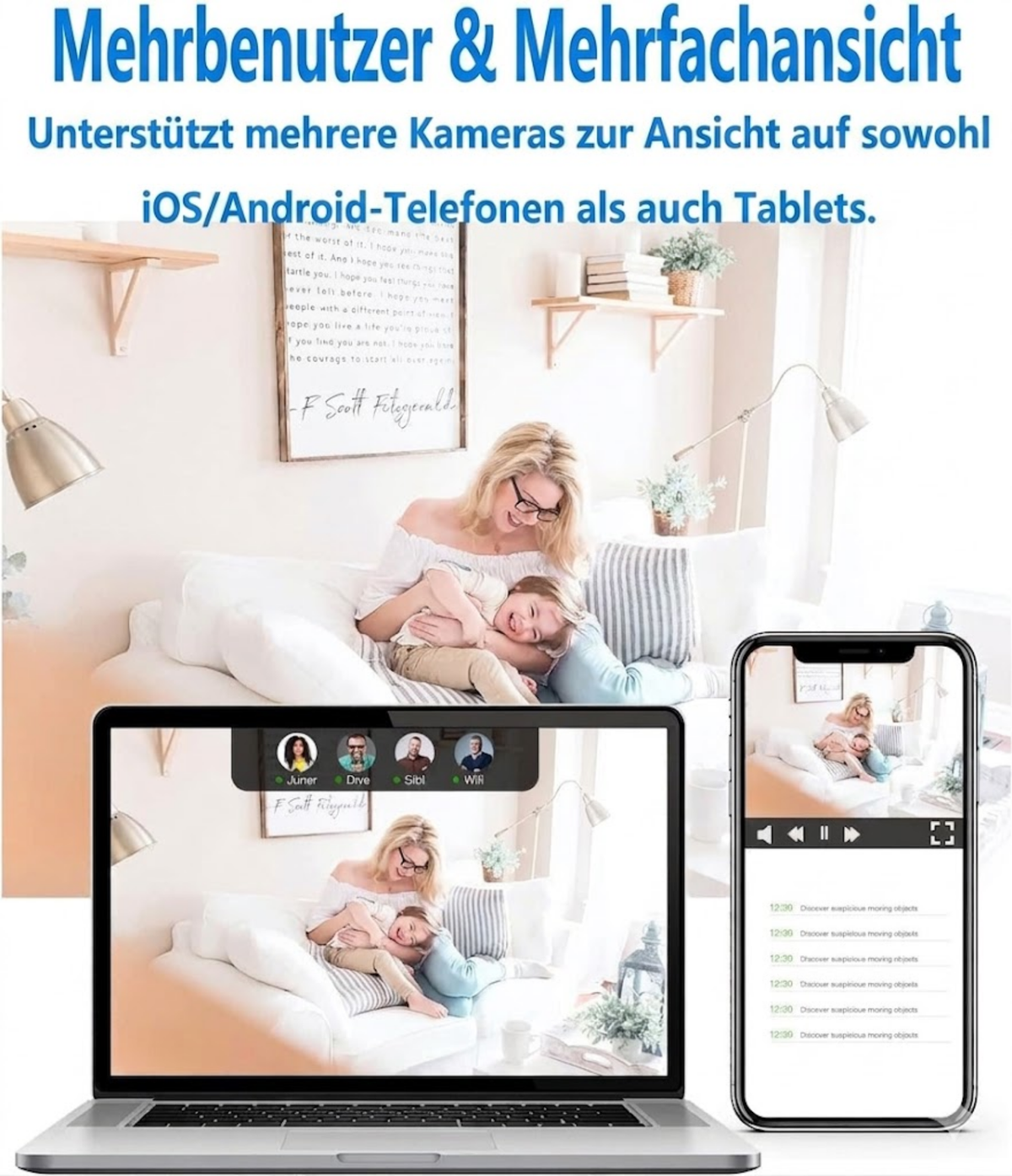 SecureView – Innenkamera | Nachtsicht & Bewegungserkennung | WLAN-Zugriff per App