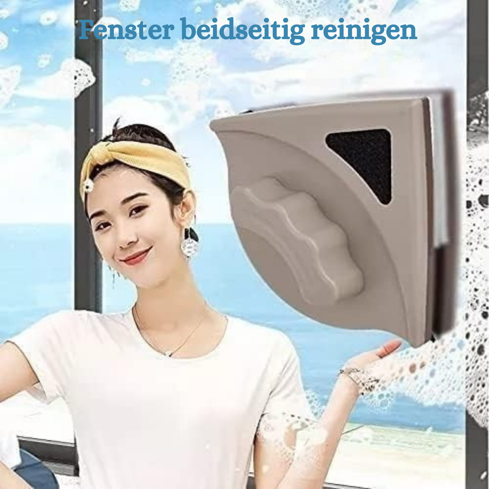 GlanzMag™ / Reinigt beide Seiten Ihrer Fenster sicher und schnell