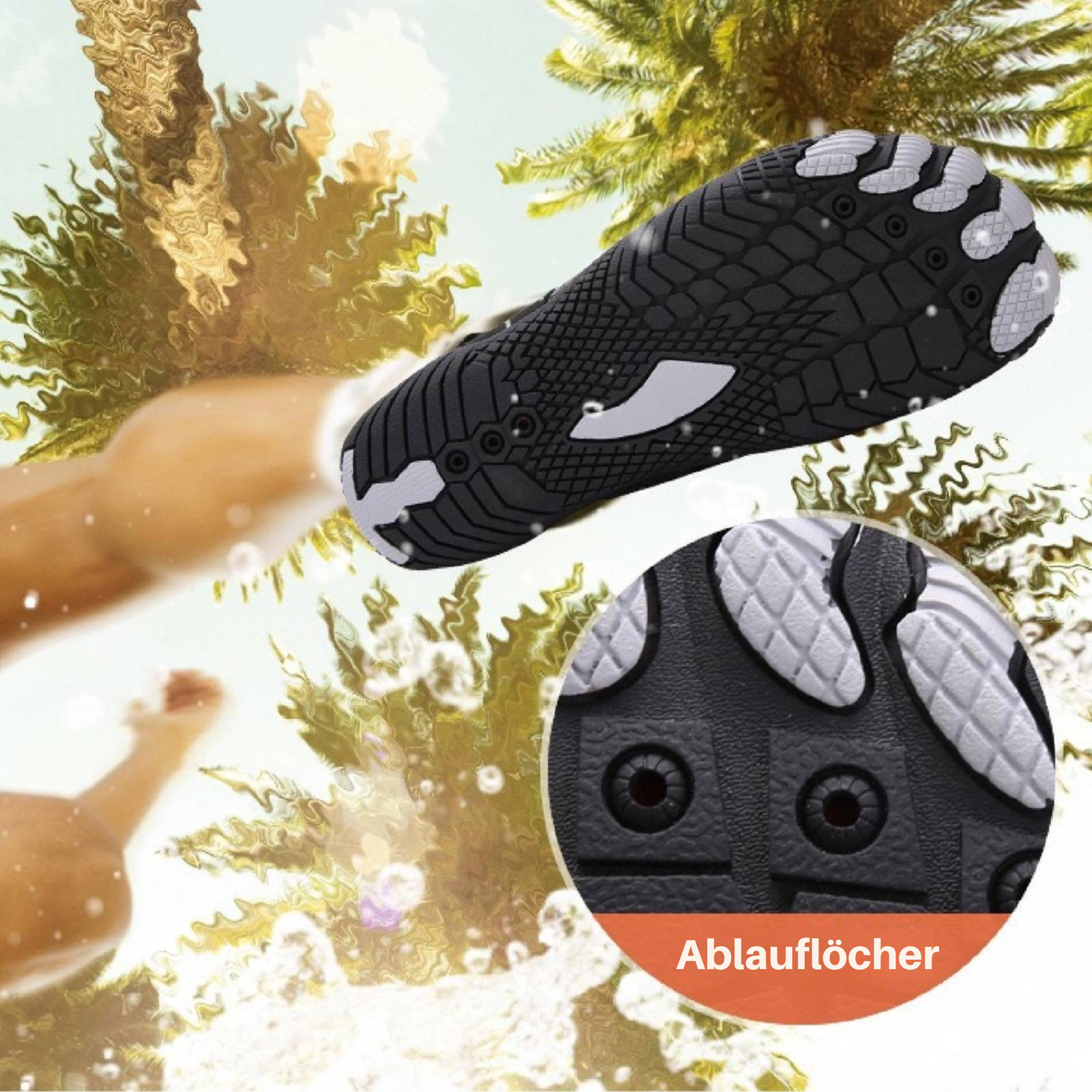 Wasserschuhe | Rutschfeste Profilsohle | Leichte orthopädische Stütze | UrbanStep