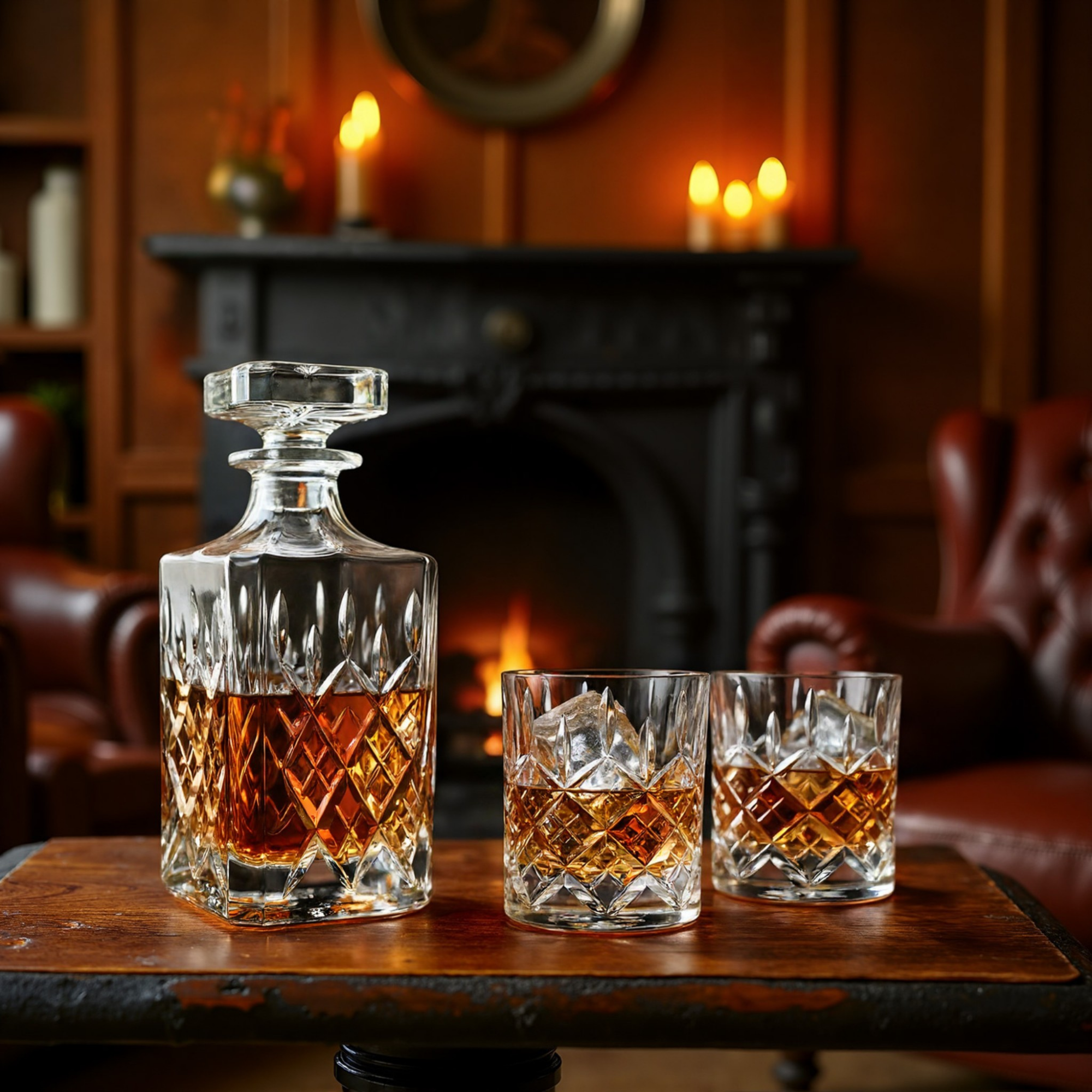KristallKrone™ / Handgefertigtes Kristall-Whisky-Set in limitierter Auflage