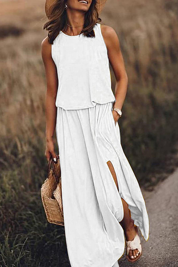 Aileen Lockeres Maxikleid mit Schlitz