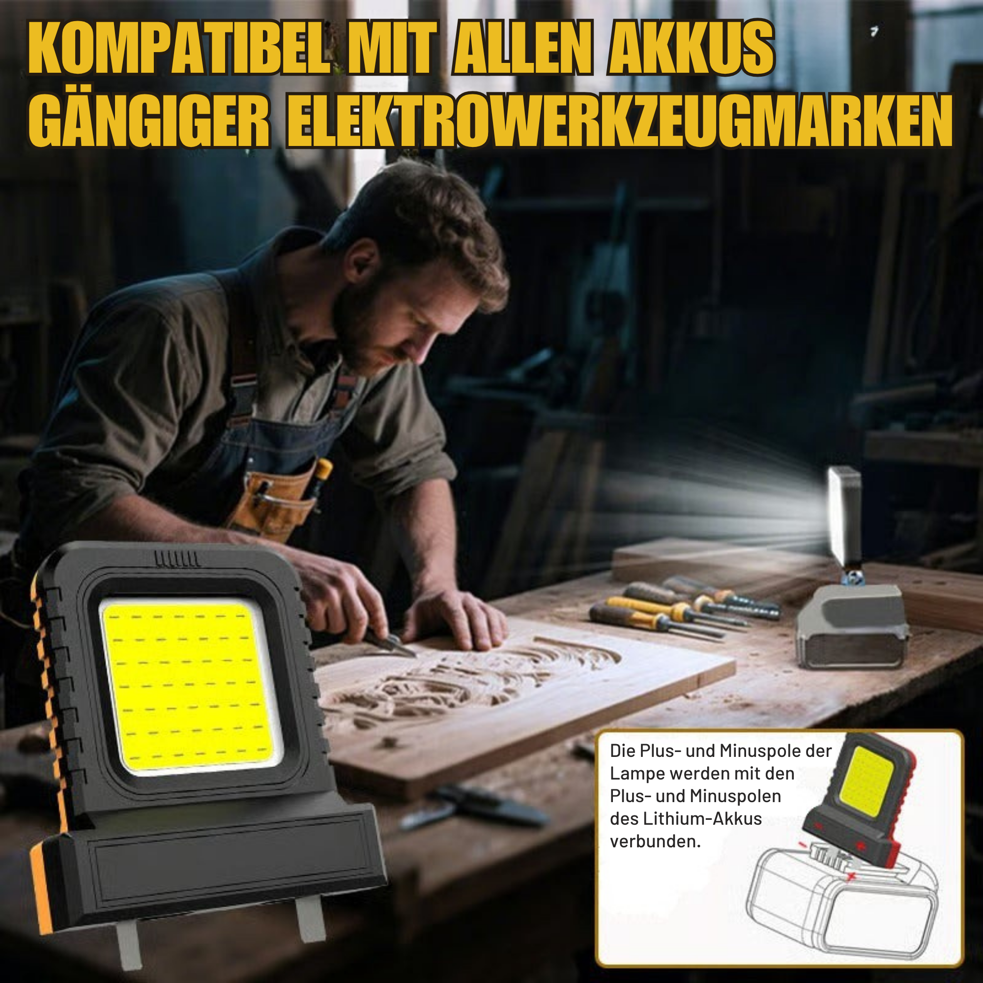 KraftLicht – Akku Arbeitsstrahler