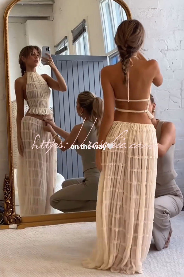 Rosalinde Falten-Maxirock mit Kordelzug und Vintage-Charme