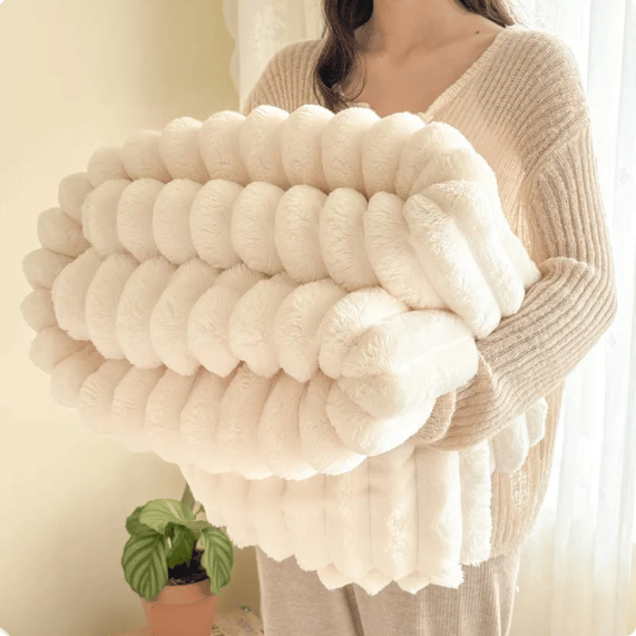 KuschelKaro™ / Gestreifte Flanell-Fleece-Decke - Kuscheln Sie Sich Stilvoll Ein!
