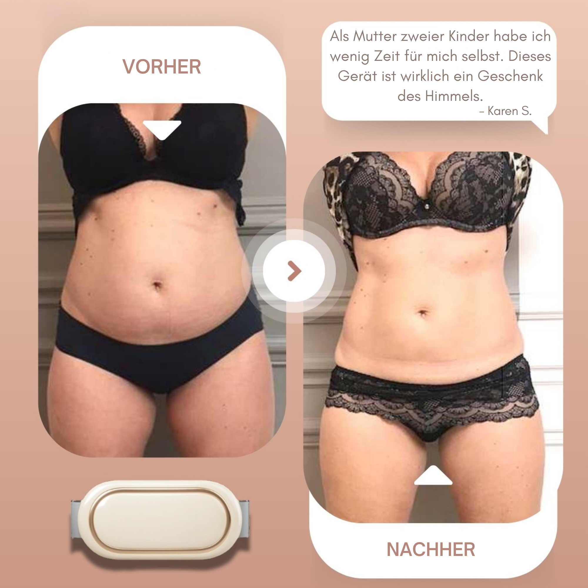 Jetzt 50% Rabatt | Waltraud Bauchtrainer – Straffer Bauch durch Wärme & EMS ohne Fitnessstudio