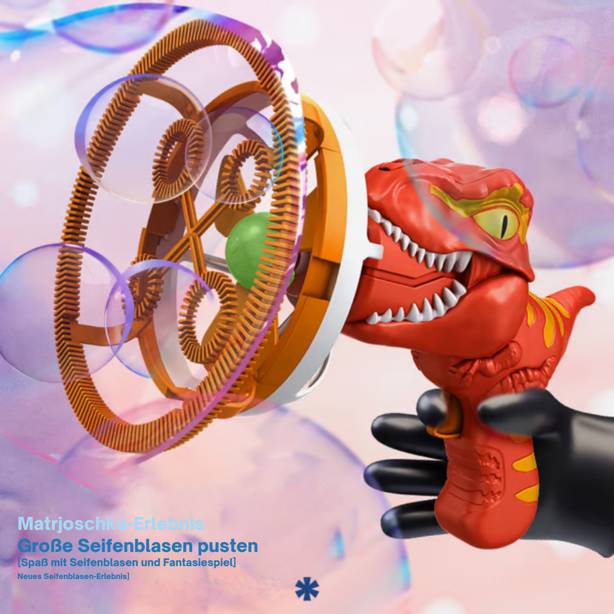 DinoBlitz™ / Tragbarer Dinosaurier-Seifenblasenblaster