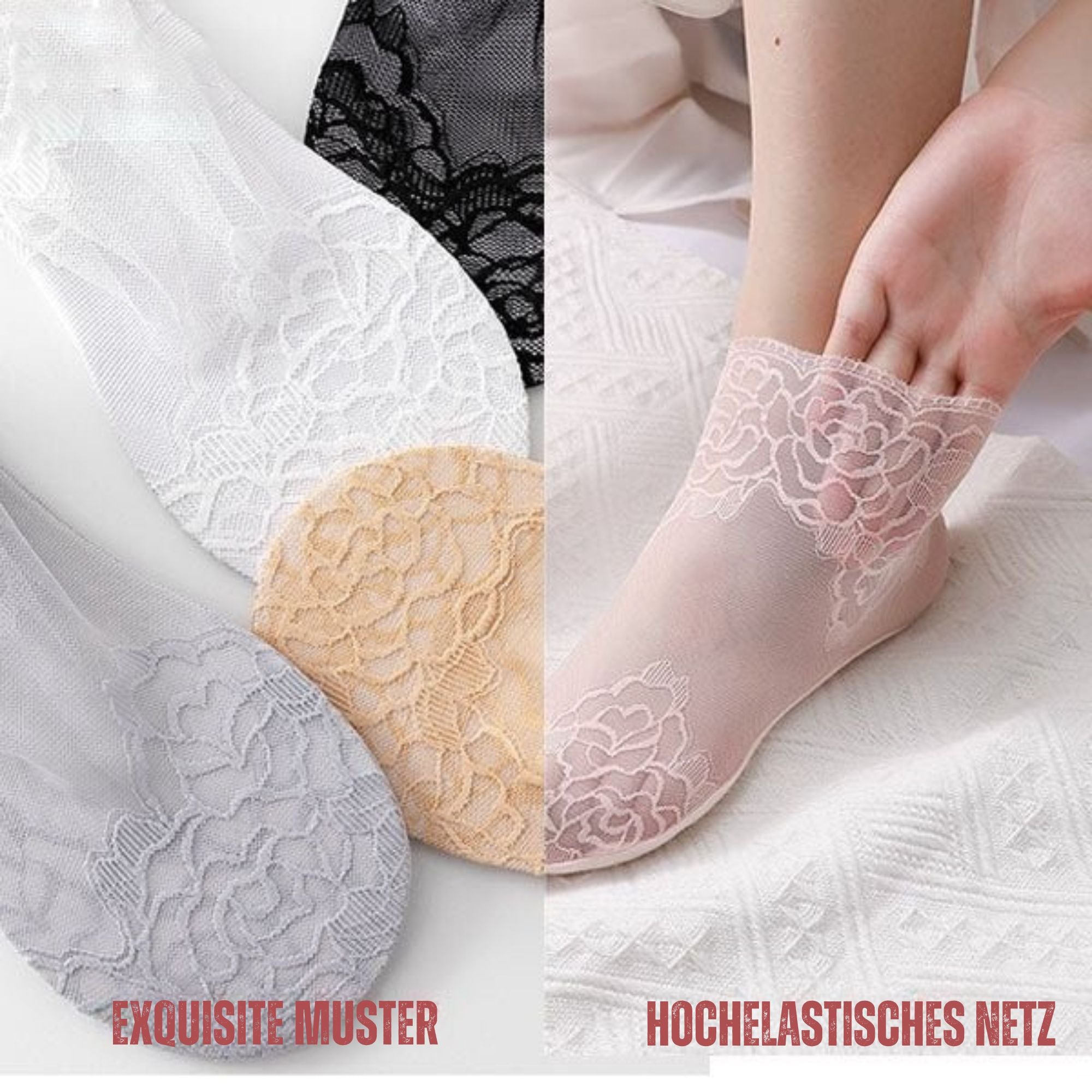 SpitzenSchritt™ / Unsichtbare Spitze Socken (Satz Von 4 Farben)