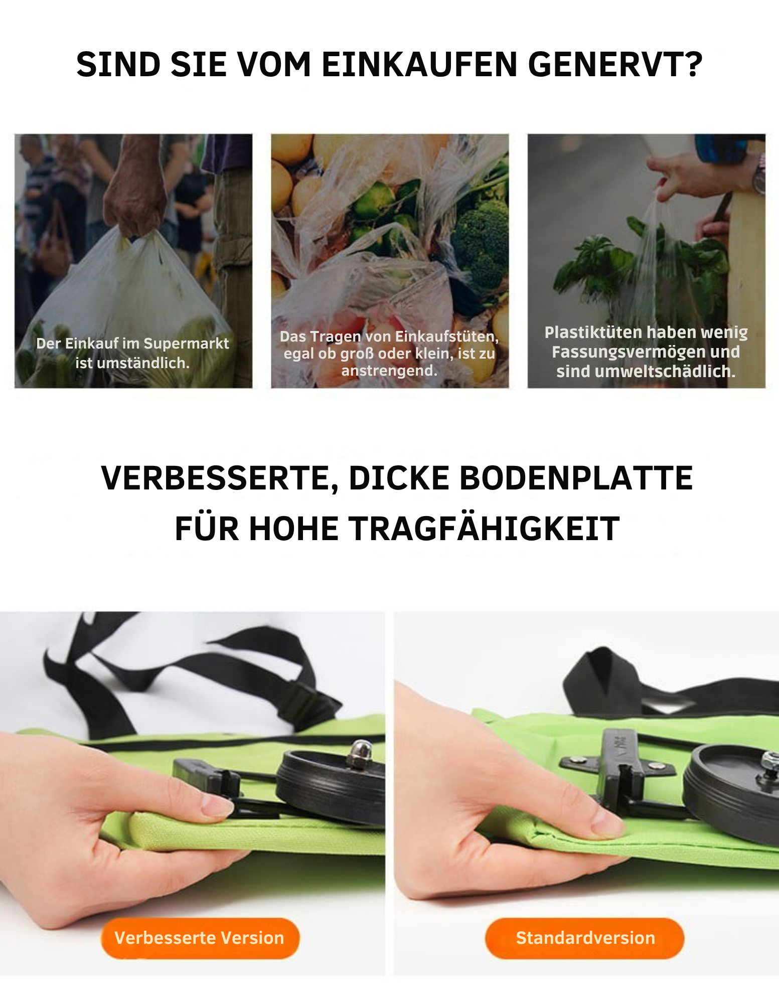 FlexTasche – Faltbare Einkaufstasche mit Rollen