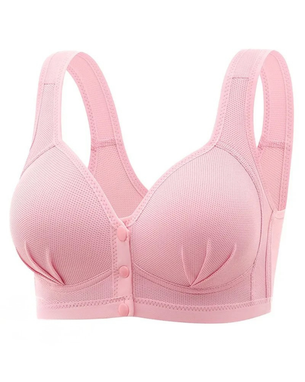 Majxx - Wireless Lifting Bra with Button Front and Ruched Push Up Design