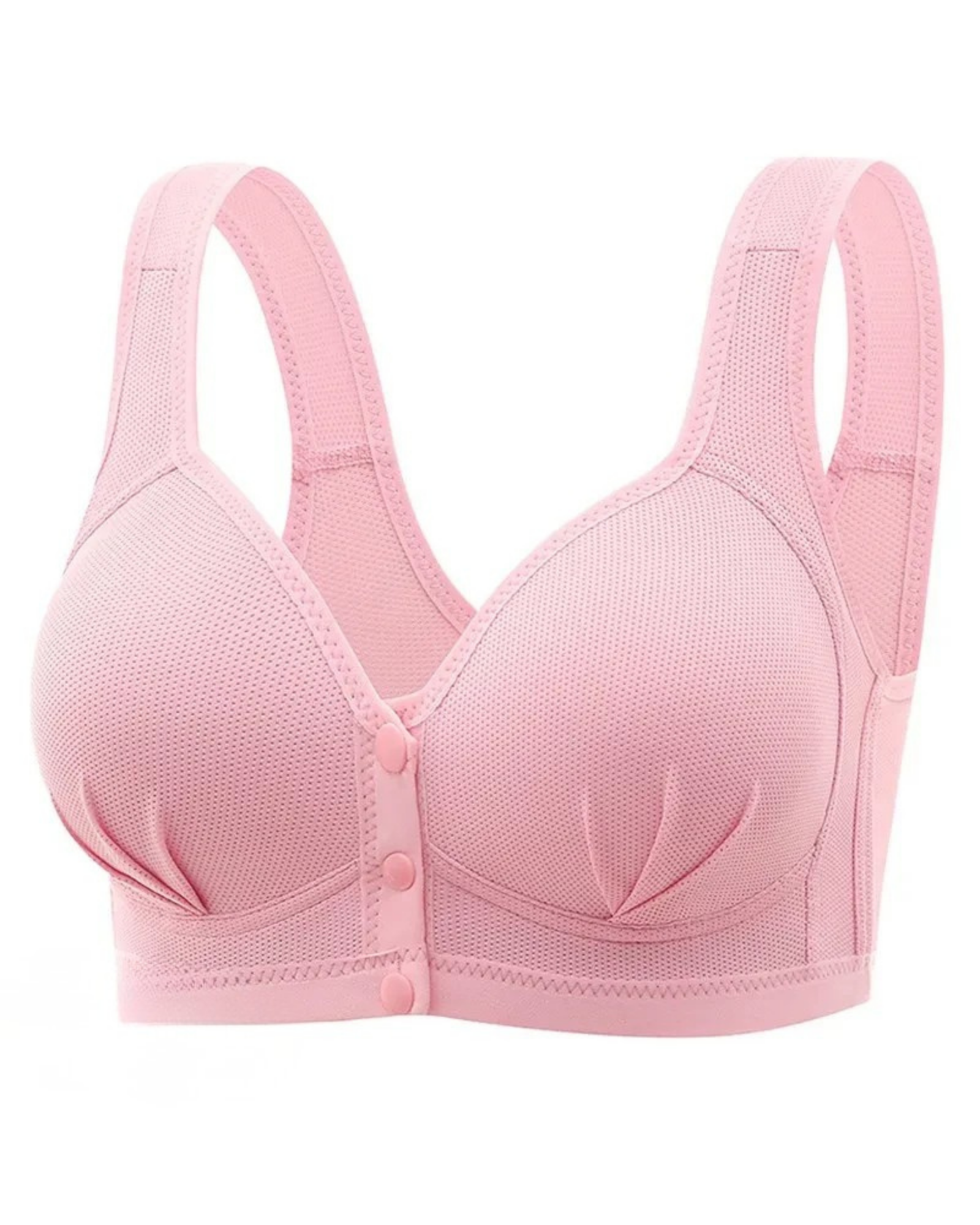 Majxx - Wireless Lifting Bra with Button Front and Ruched Push Up Design