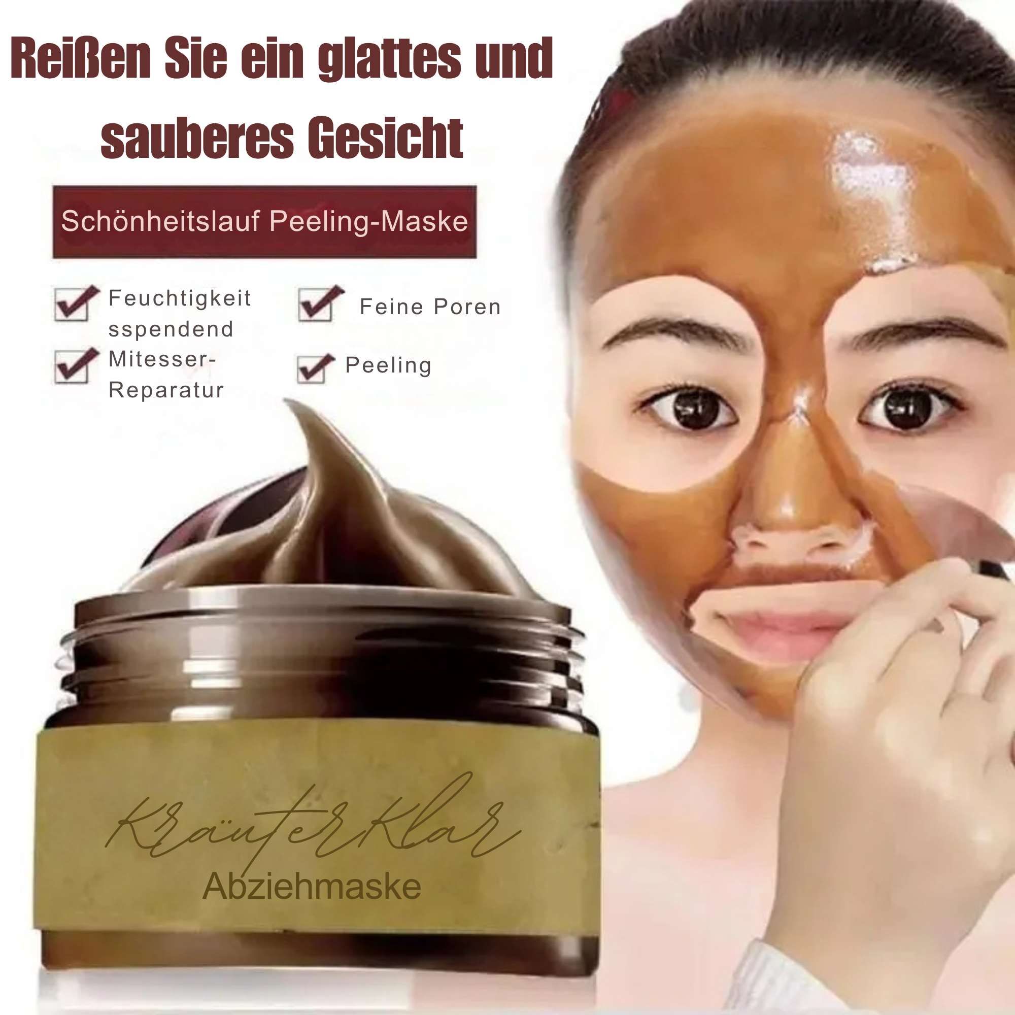 KräuterKlar™ / Pro-Kräuter Verfeinernde Abziehbare Gesichtsmaske