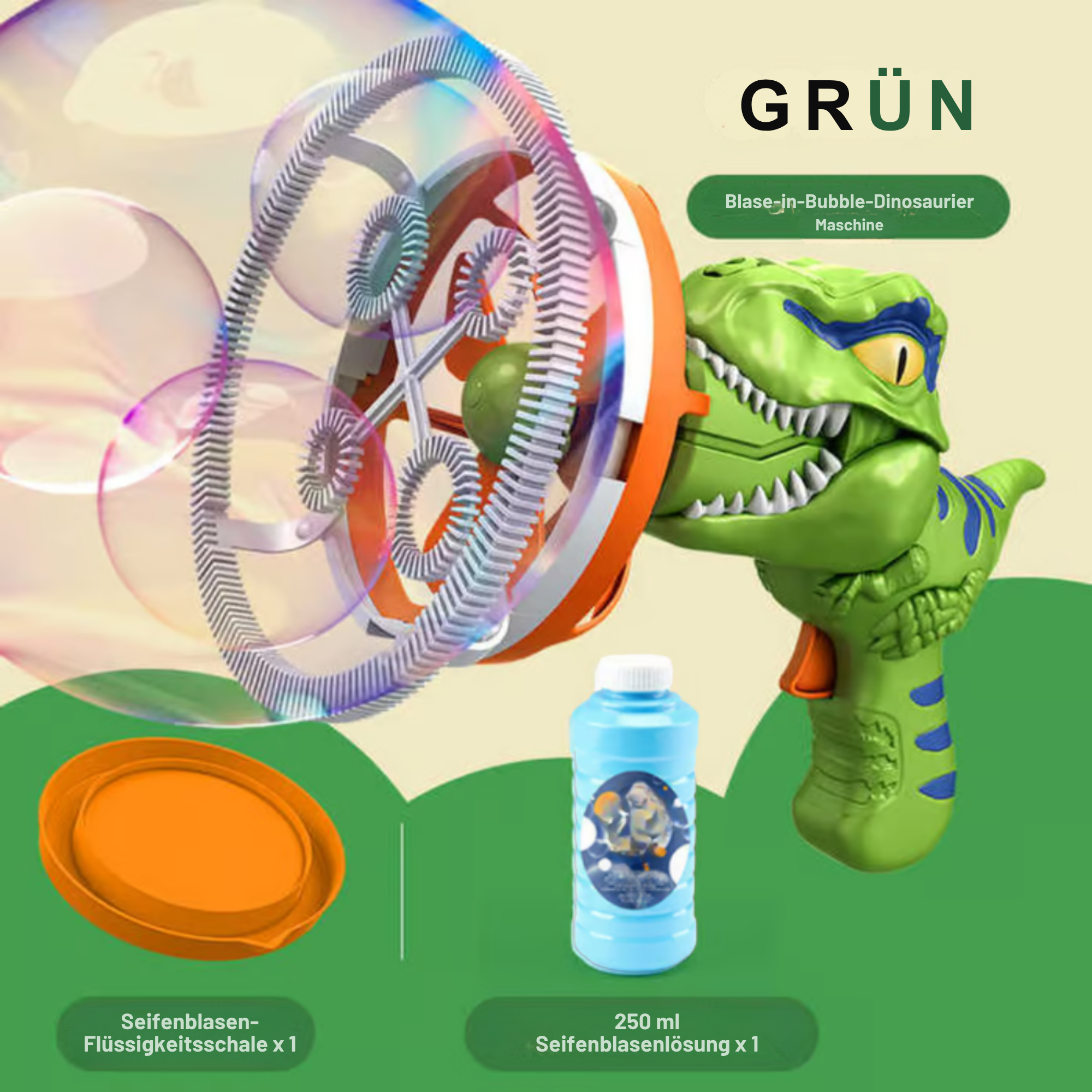 DinoBlitz™ / Tragbarer Dinosaurier-Seifenblasenblaster