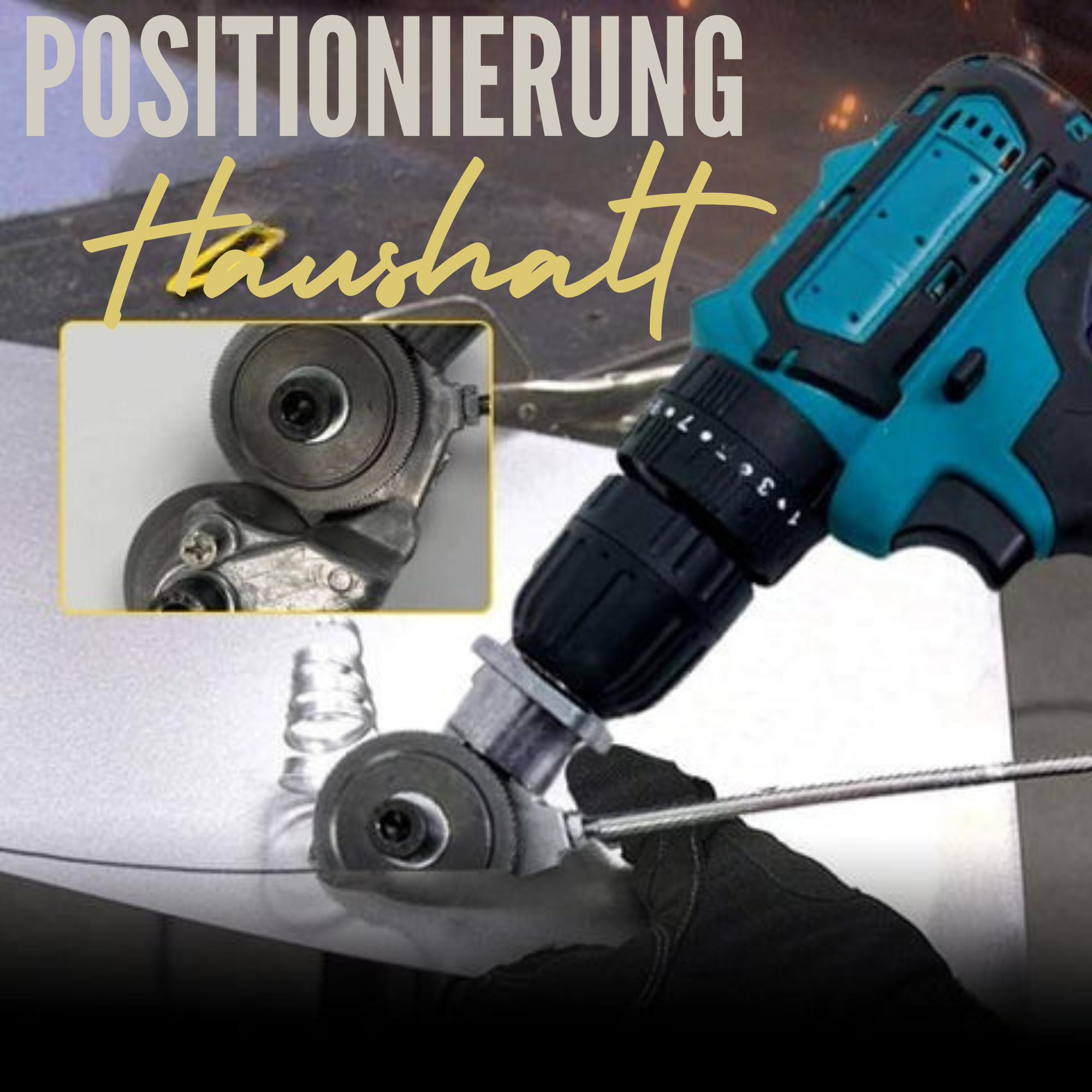 BohrBlech™ / Metallschneidaufsatz für elektrische Bohrmaschinen