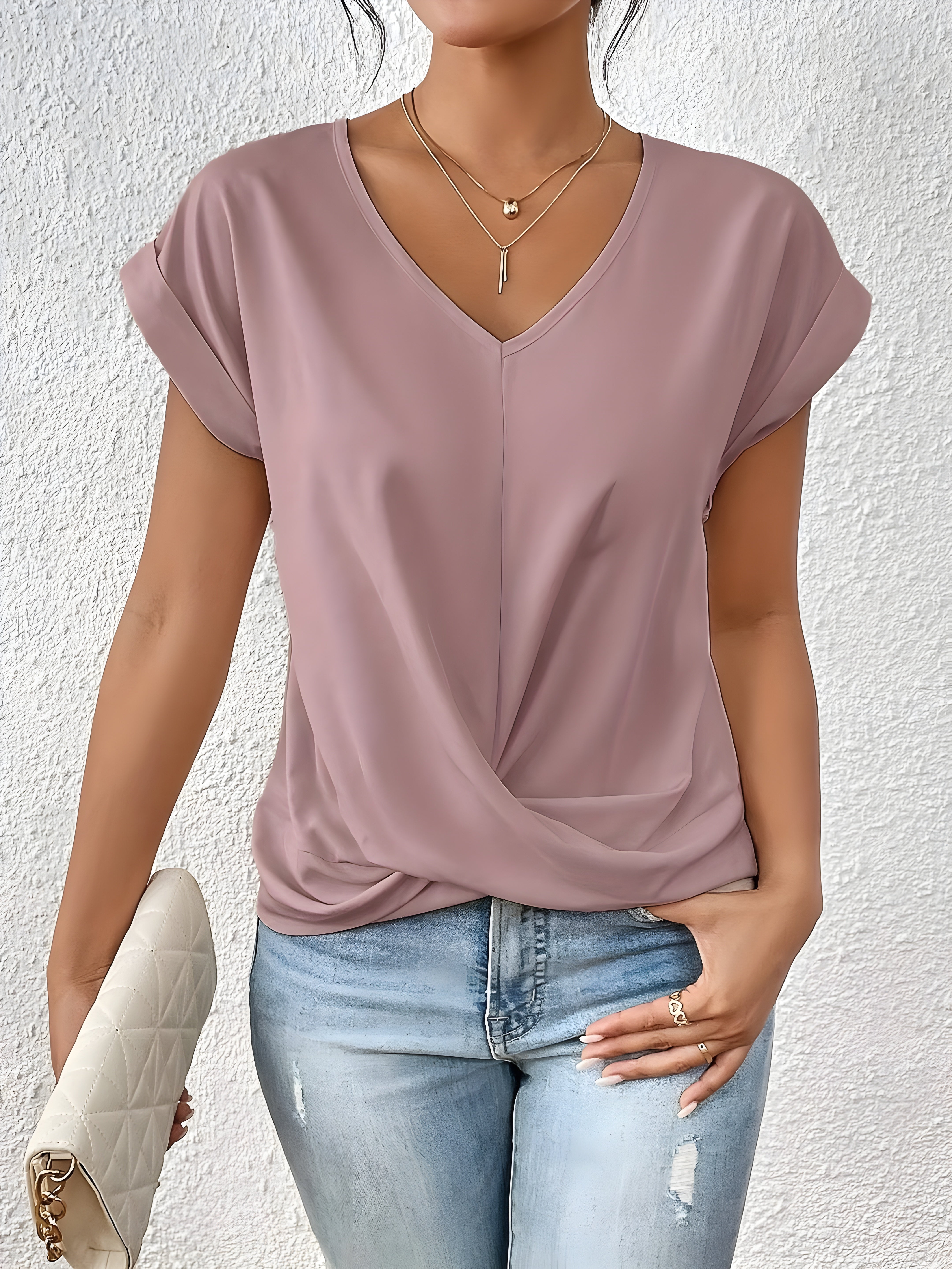 Elsa™ | Lässiges T-Shirt mit V-Ausschnitt