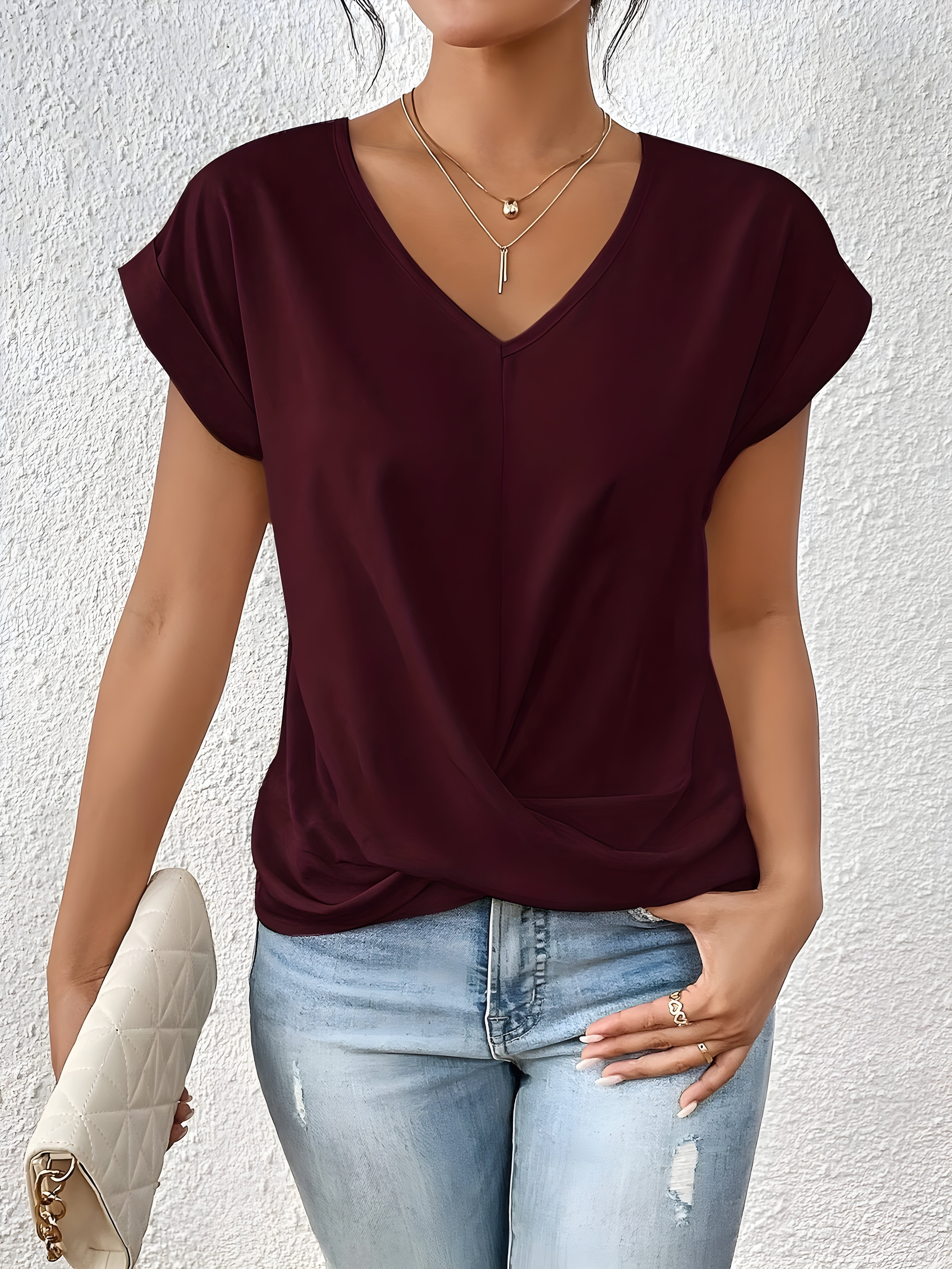 Elsa™ | Lässiges T-Shirt mit V-Ausschnitt