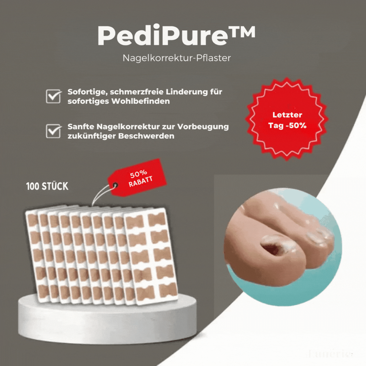 PediPure™ /  Nagelkorrektur-Patches (100 Stück)