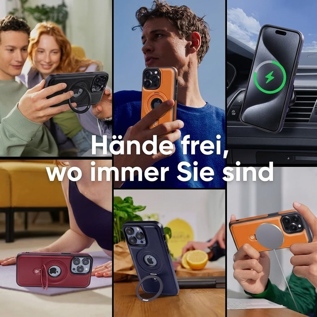 LederLuxus / Superluxuriöse iPhone-Lederhülle mit unsichtbarem Ständer