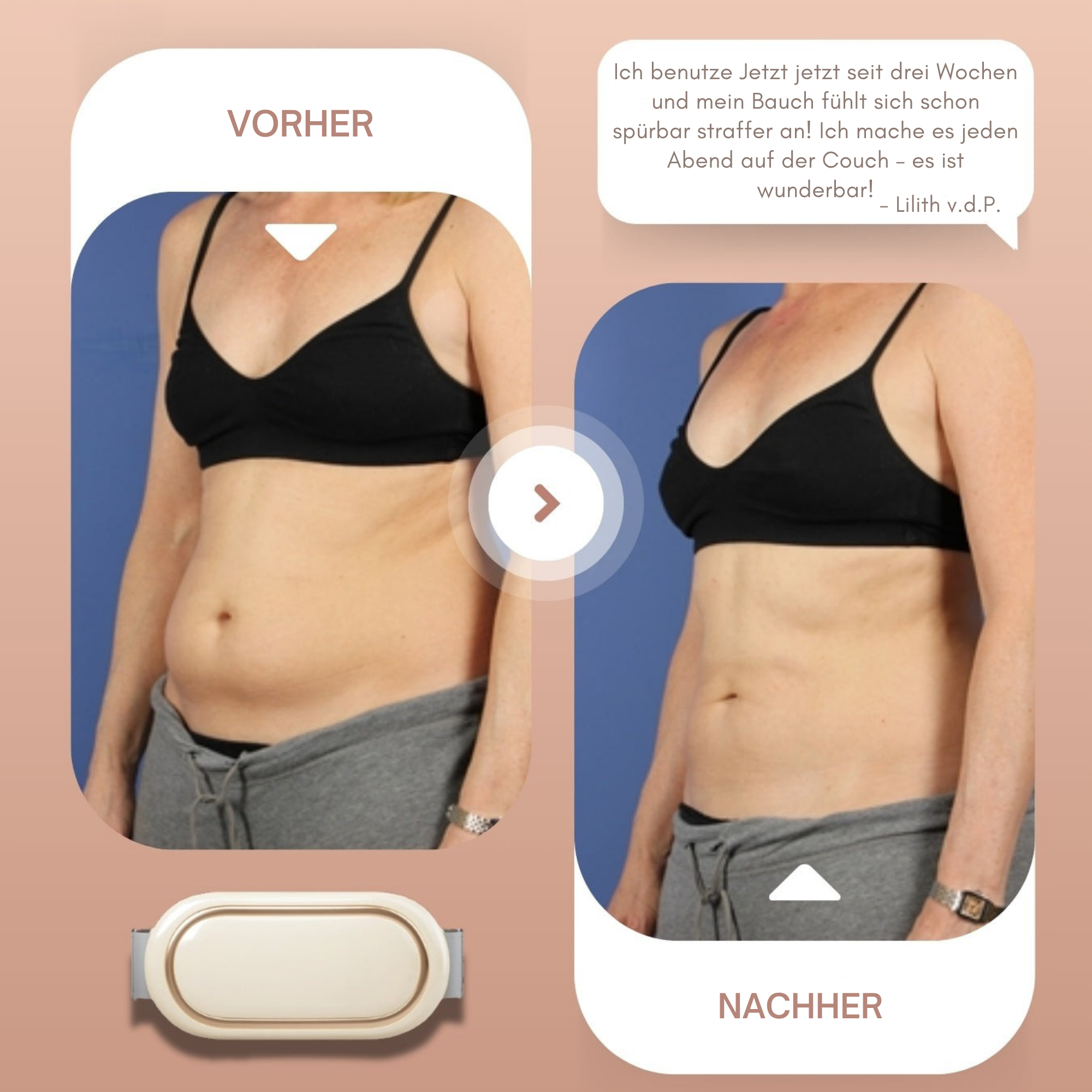 Jetzt 50% Rabatt | Waltraud Bauchtrainer – Straffer Bauch durch Wärme & EMS ohne Fitnessstudio