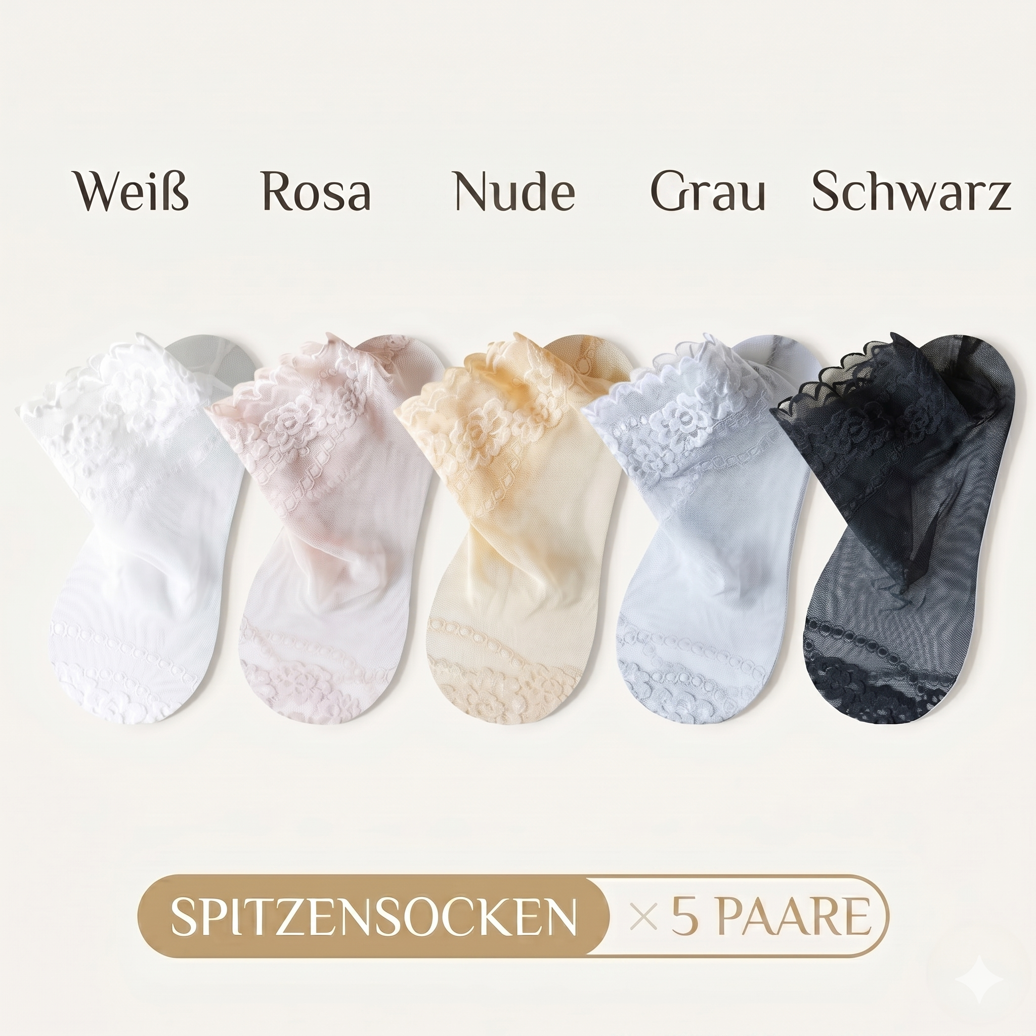 Lacella – Atmungsaktive Spitzensöckchen gegen Verrutschen
