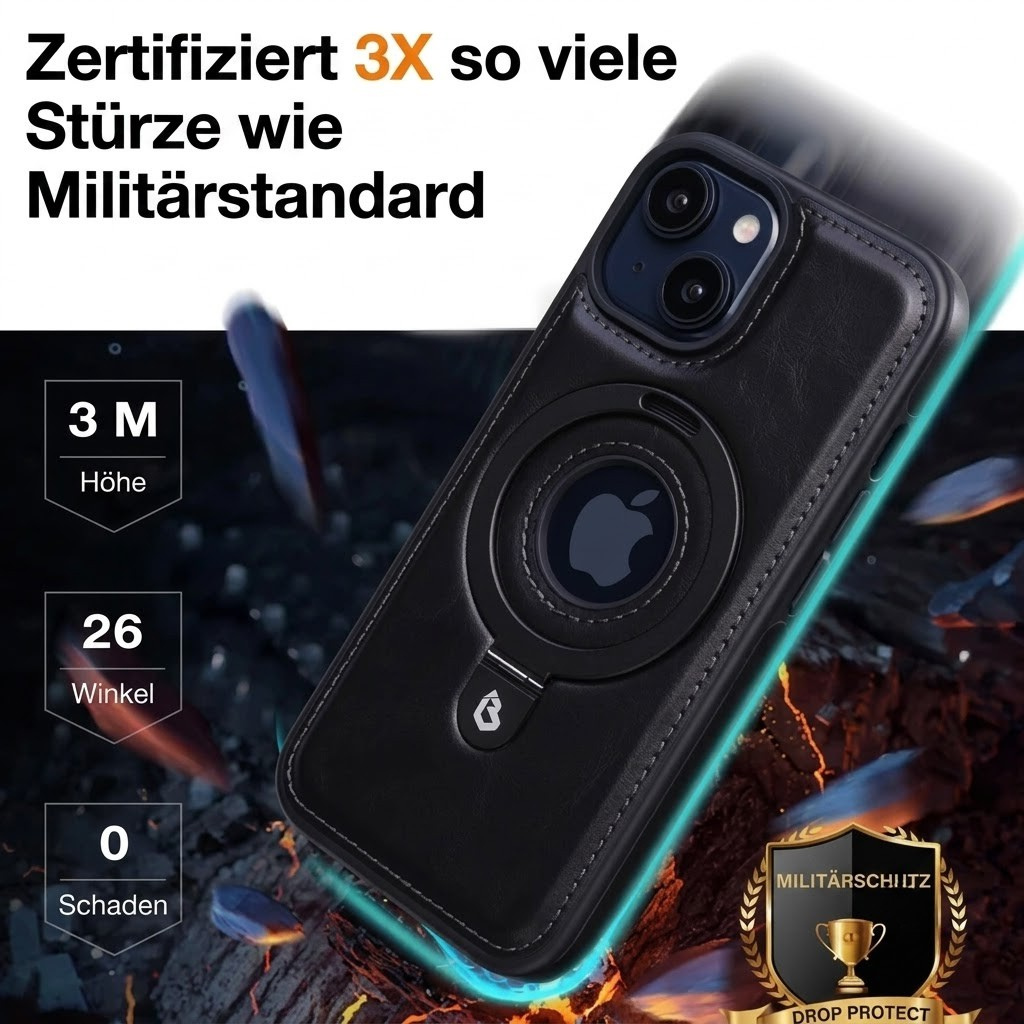 LederLuxus / Superluxuriöse iPhone-Lederhülle mit unsichtbarem Ständer