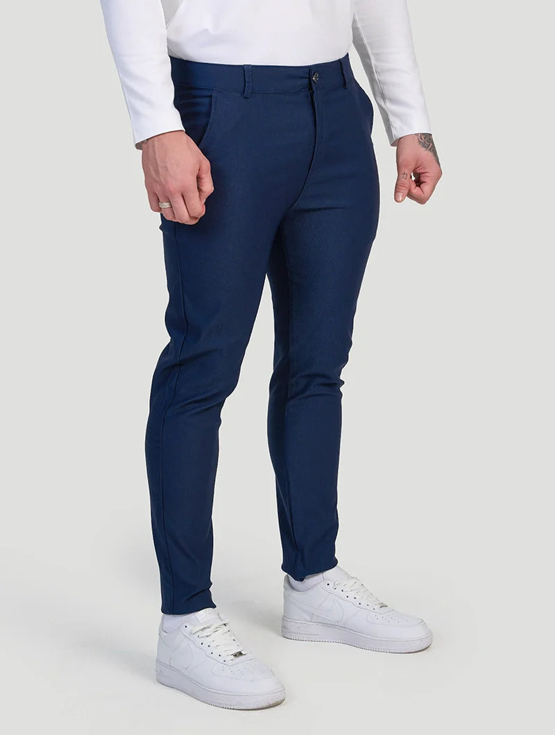 Flexform – Slim-Fit Stretchhose in Blau mit 4-Wege-Stretch für maximale Beweglichkeit
