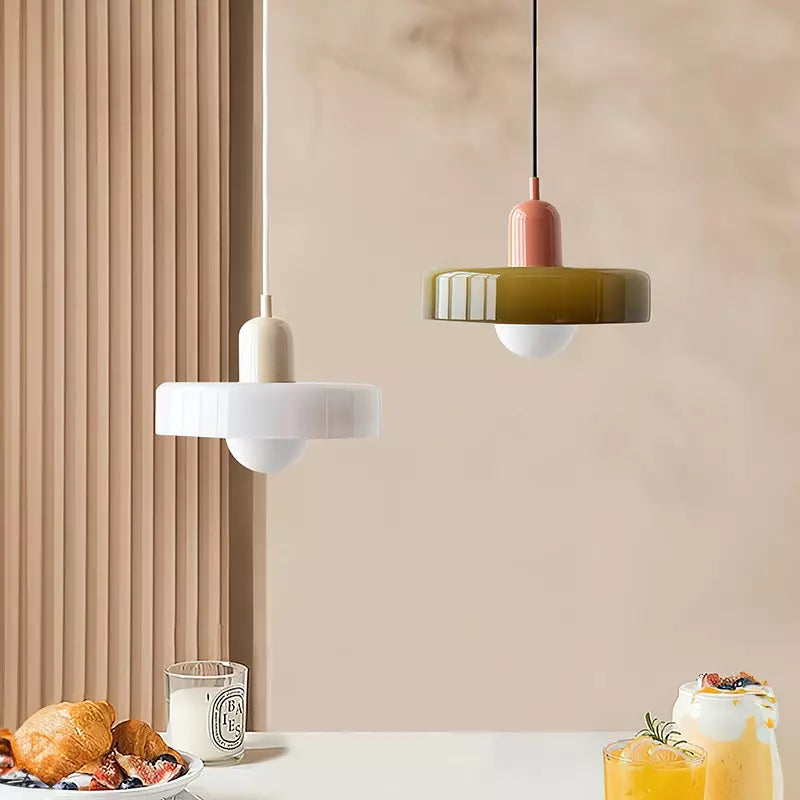Aurelio™ | Bauhaus-Pendelleuchte aus farbigem Glas