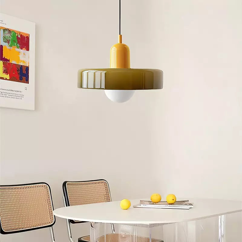 Aurelio™ | Bauhaus-Pendelleuchte aus farbigem Glas