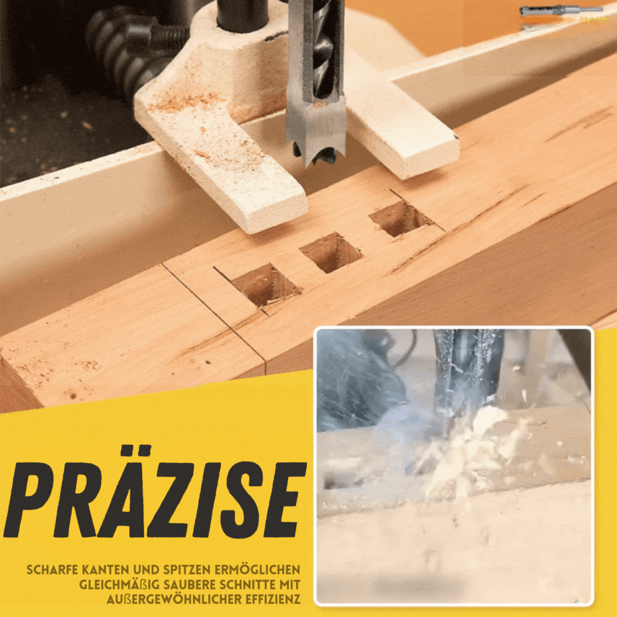 MeißelMeister™ / Hohlmeißel-Bohrer – Präzises quadratisches Loch Holzwerkzeug