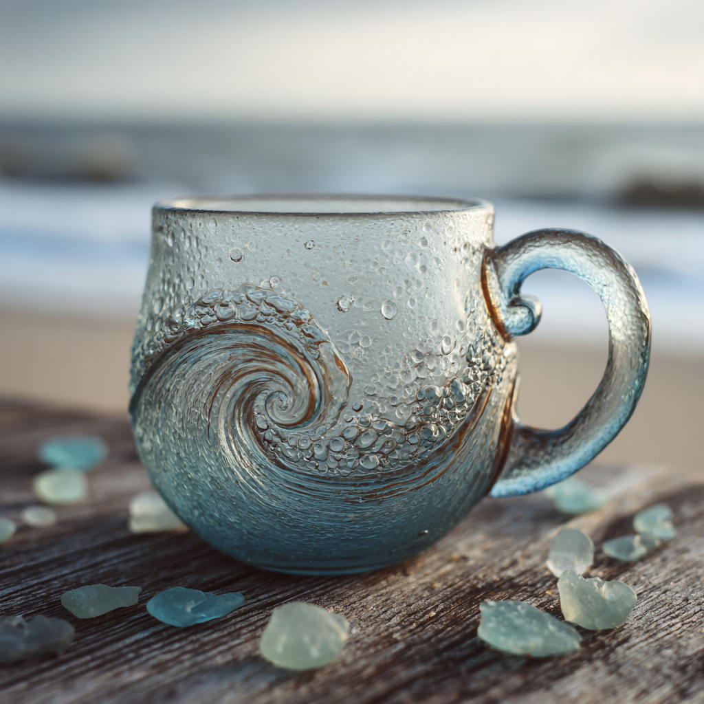 WellenGlas – Handgefertigte Glas Tasse
