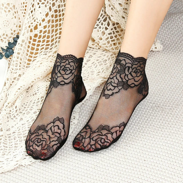SpitzenSchritt™ / Unsichtbare Spitze Socken (Satz Von 4 Farben)
