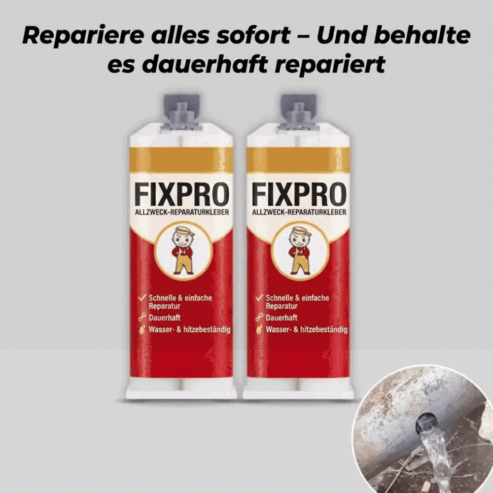 Hochleistungskleber für Holz, Metall & Kunststoff | Extra Starke Soforthaftung | Wasser- & Hitzebeständig für Dauerhafte Reparaturen – FixPro