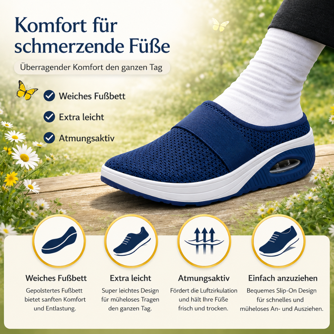 Orthopädische Hausschuhe | Einfaches Reinschlüpfen | Atmungsaktives Mesh | Solevia