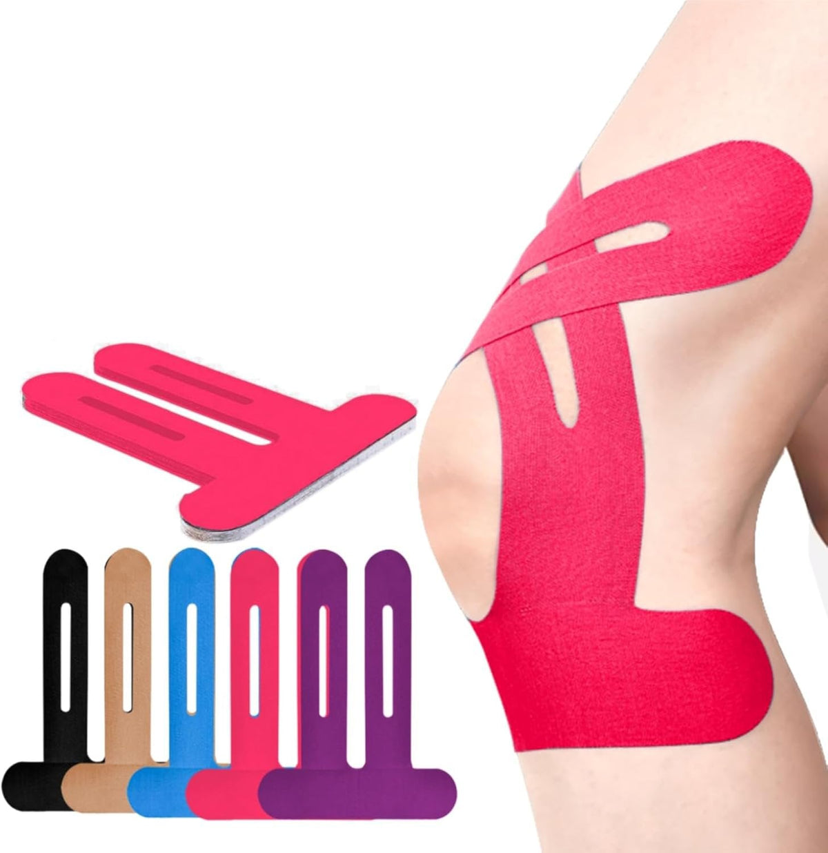 Orthonix / Kniebandage | Vorgeschnittenes Kinesio Tape | Atmungsaktive Knieunterstützung