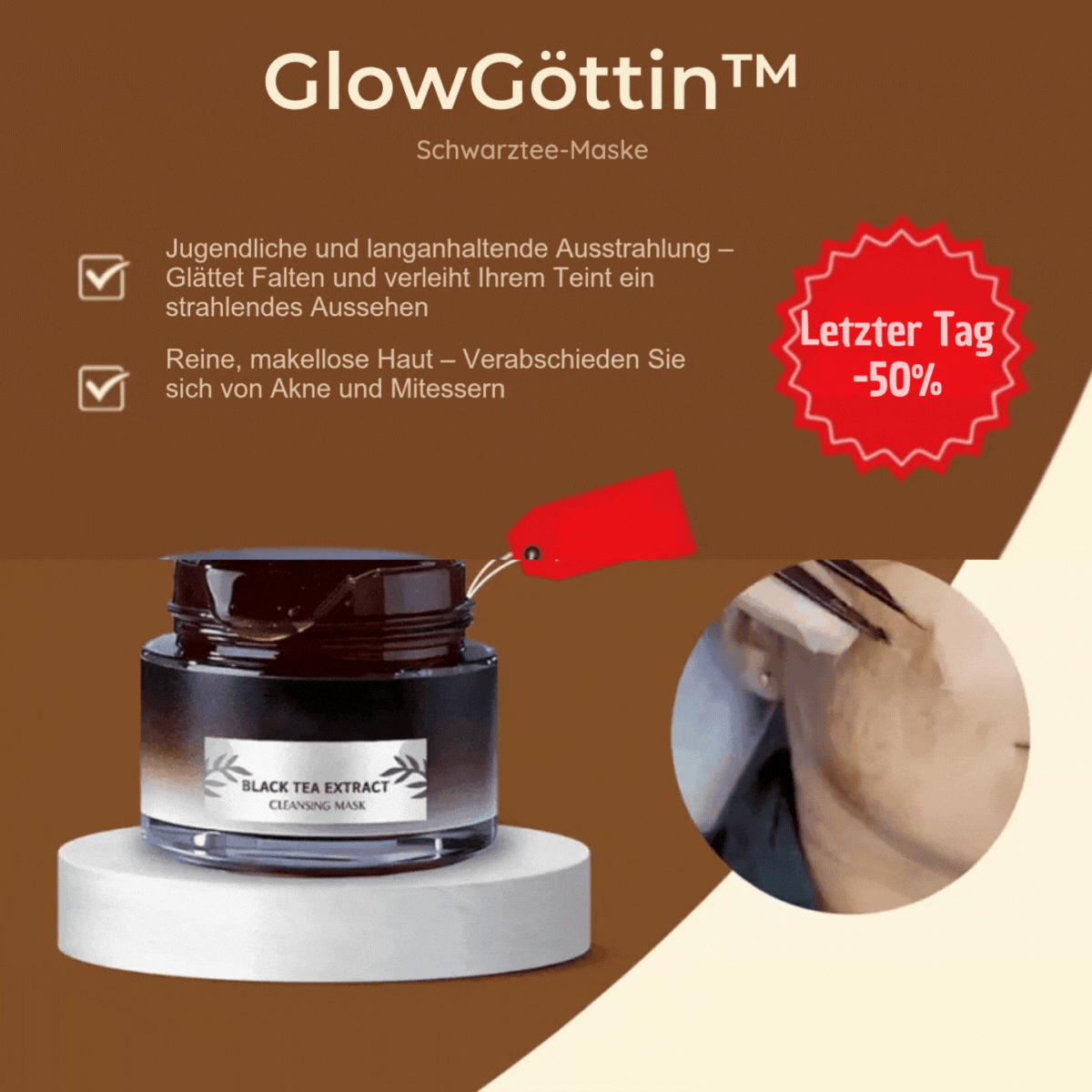GlowGöttin™ / Schwarztee-Maske