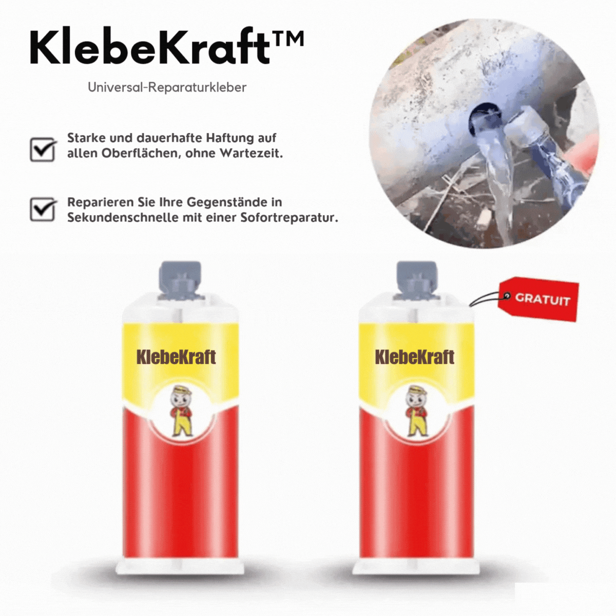KlebeKraft™ / Universal-Reparaturkleber (1+1 GRATIS)