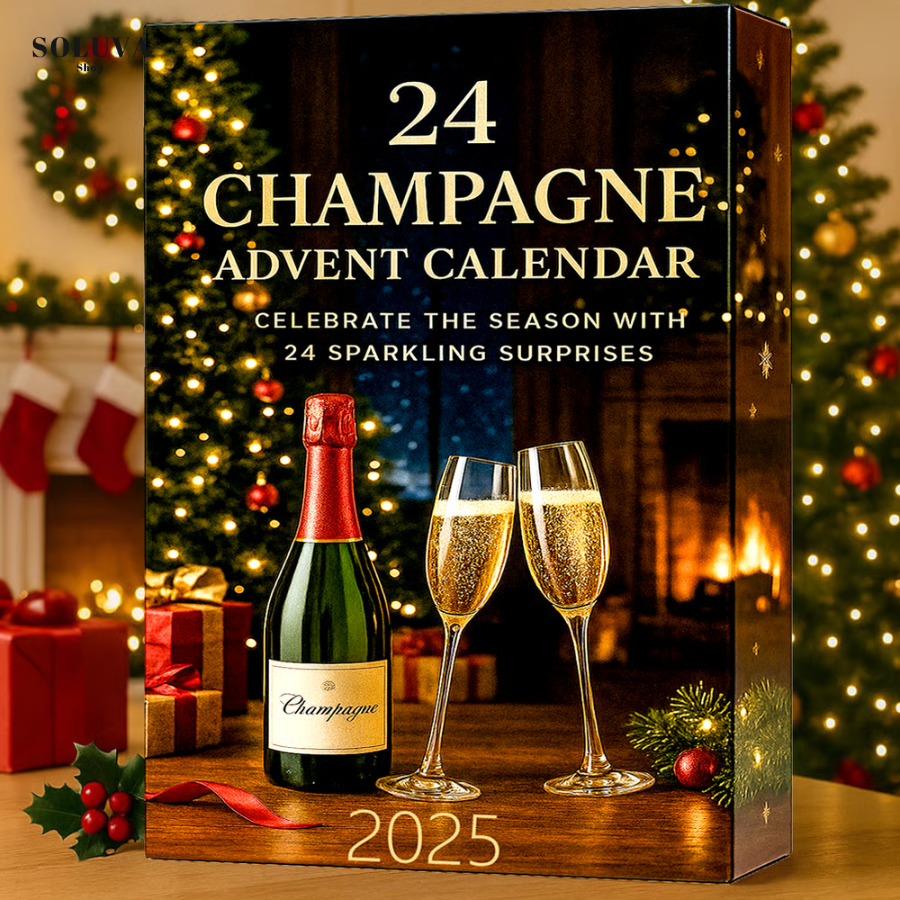 FestFunkeln™ / Champagner-Adventskalender 2025 – 24 luxuriöse Champagnerflaschen – Weihnachtsgeschenk