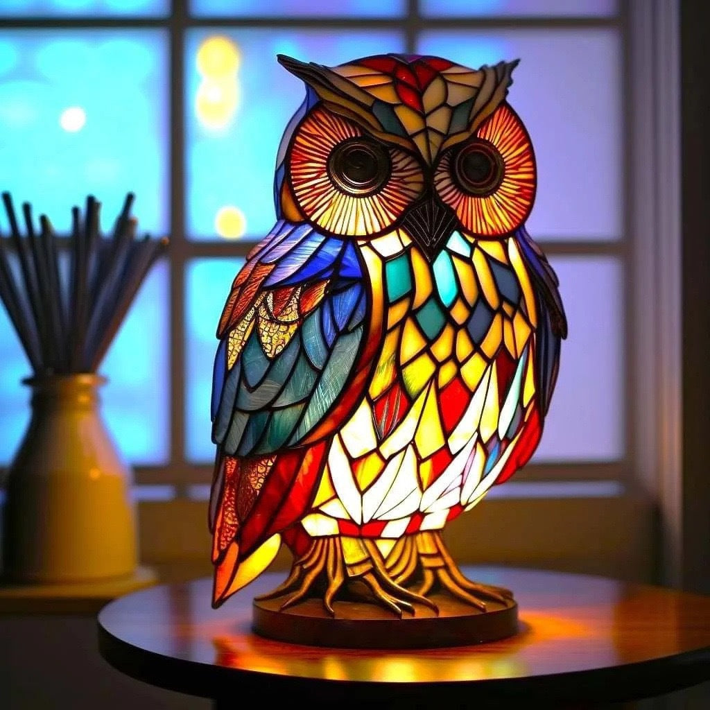 Merlin | Magisk Buntglas-Eulenlampe