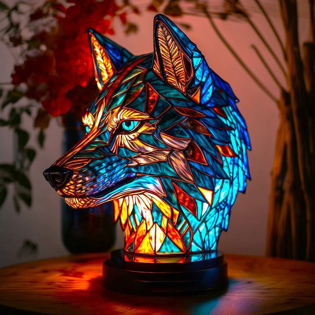 Blaze | Magisk Buntglas-Wolfslampe