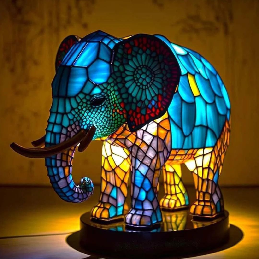 Rajah | Magisk Buntglas-Elefantenlampe