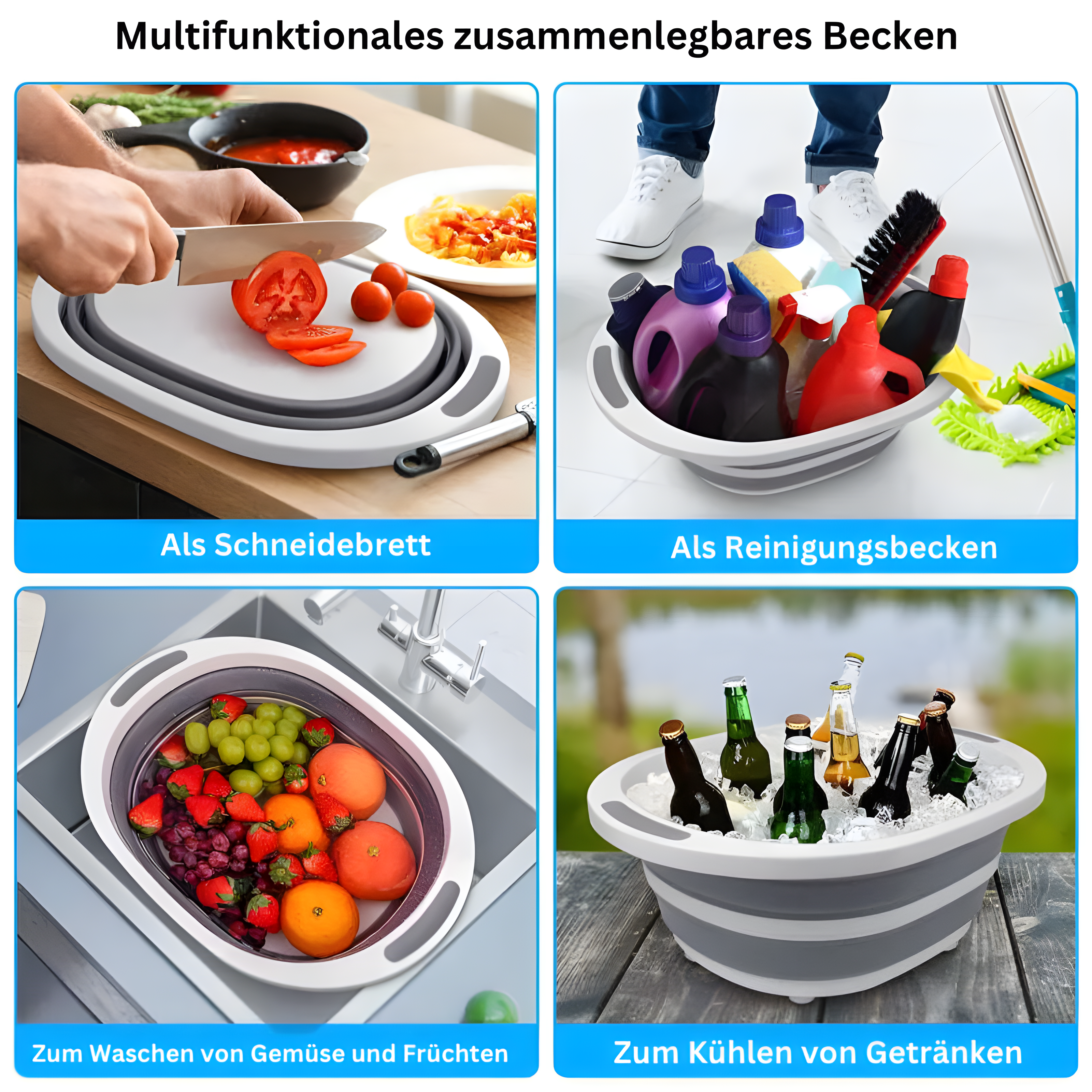 SchnittSchale™ /  Tragbarer Multifunktionaler Faltkorb