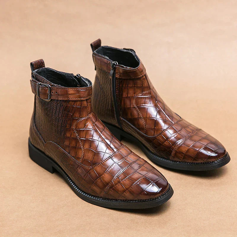 Baron | Lederstiefeletten mit Schnalle