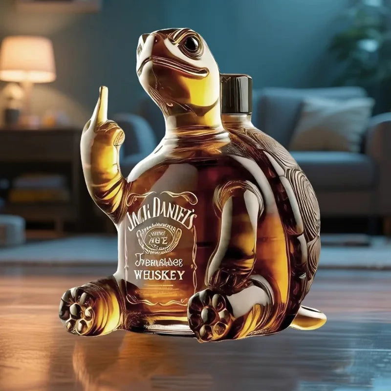 SchildiSchluck™ / Hochwertige Schildkröten-Whiskeyflasche